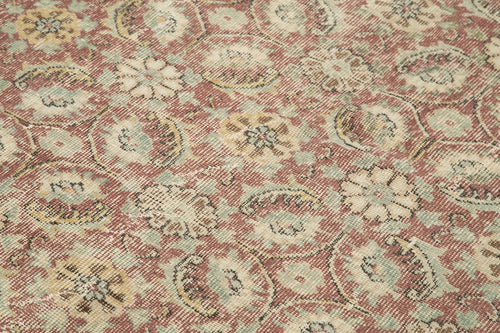 Handmade Area Rug - Checkered Kilim Red Cotton Wool Carpet 5'5'' x 8'8''