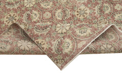 Handmade Area Rug - Checkered Kilim Red Cotton Wool Carpet 5'5'' x 8'8''