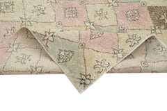 Checkered Kilim White Cotton Wool Handmade Area Rug 5'0'' x 8'6''