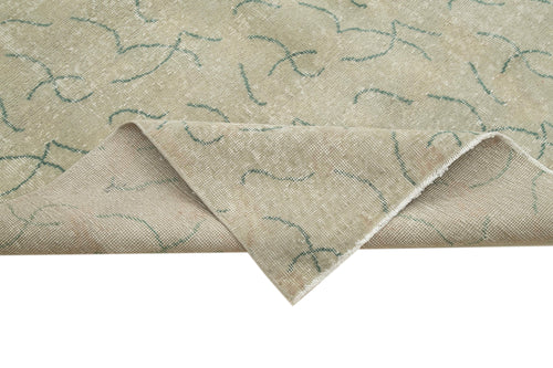 Handmade Area Rug – Checkered Kilim Beige Cotton Wool Durable Carpet 6'7'' x 9'8''