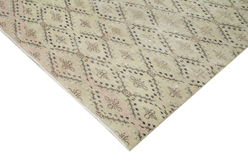 Checkered Kilim Beige Cotton Wool Handmade Area Rug 6'0'' x 10'0''
