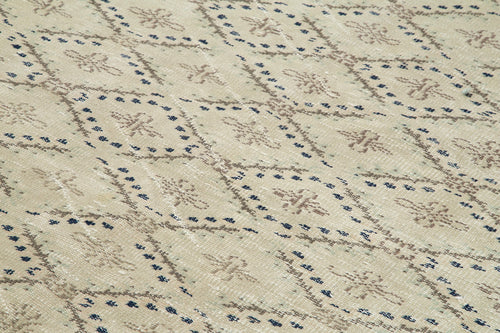 Checkered Kilim Beige Cotton Wool Handmade Area Rug 6'0'' x 10'0''