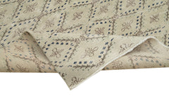 Checkered Kilim Beige Cotton Wool Handmade Area Rug 6'0'' x 10'0''