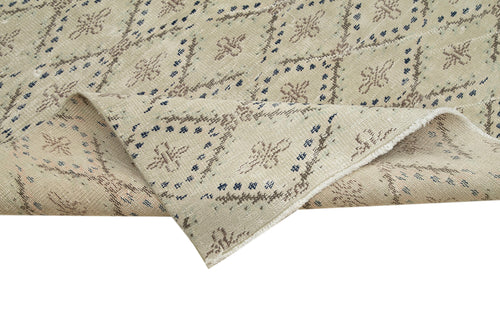 Checkered Kilim Beige Cotton Wool Handmade Area Rug 6'0'' x 10'0''