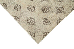 Handmade Area Rug – Checkered Kilim Rug Beige Cotton Wool Vintage Carpet 5'2"x10'8"