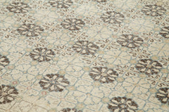 Handmade Area Rug – Checkered Kilim Rug Beige Cotton Wool Vintage Carpet 5'2"x10'8"