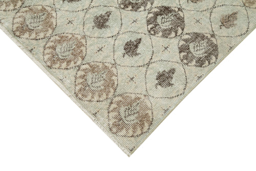 Checkered Kilim Beige Cotton Wool Handmade Area Rug 4'9'' x 8'0''