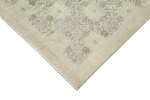 Checkered Kilim Beige Cotton Wool Handmade Area Rug 6'2'' x 10'2''