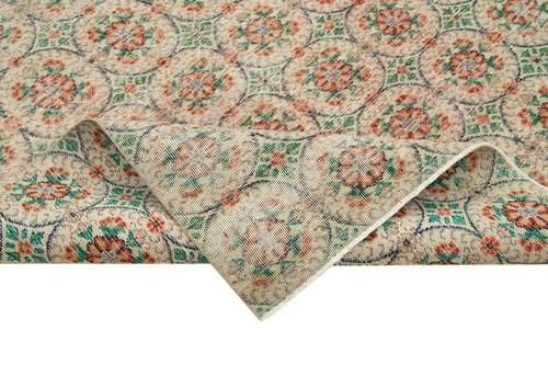 Handmade Area Rug – Checkered Kilim Beige Cotton Wool Rug 6'5''x9'5''