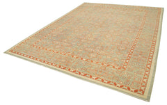 Tebriz Green Classic Cotton Wool Handmade Area Rug 9'3'' x 11'11''