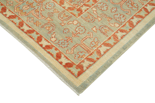 Tebriz Green Classic Cotton Wool Handmade Area Rug 9'3'' x 11'11''