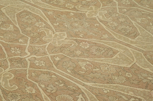 Tebriz Brown Classic Cotton Wool Handmade Area Rug 8'10'' x 14'8''