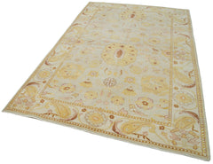 Tebriz Beige Classic Cotton Wool Handmade Area Rug 5'8'' x 8'9''