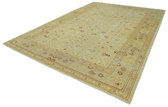 Tebriz Beige Classic Cotton Wool Handmade Area Rug 9'7'' x 13'3''