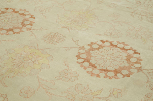 Tebriz Beige Classic Cotton Wool Handmade Area Rug 8'7'' x 11'9''