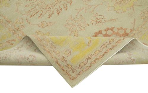 Tebriz Beige Classic Cotton Wool Handmade Area Rug 8'7'' x 11'9''