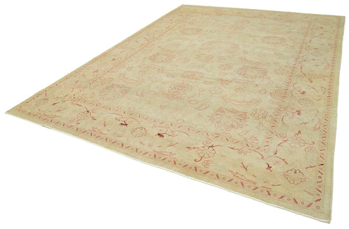 Tebriz Beige Classic Cotton Wool Handmade Area Rug 8'8'' x 11'7''