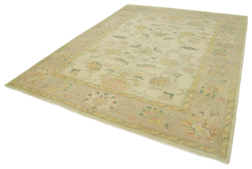 Tebriz Beige Classic Cotton Wool Handmade Area Rug 7'11'' x 10'10''