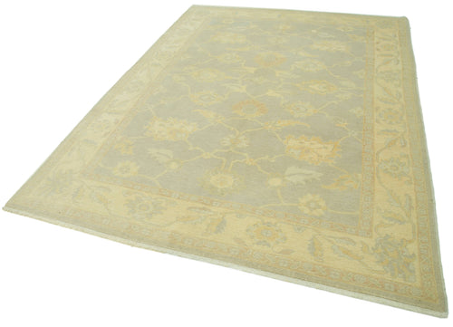 Tebriz Beige Classic Cotton Wool Handmade Area Rug 6'1'' x 8'10''