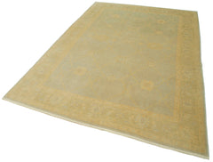 Tebriz Yellow Classic Cotton Wool Handmade Area Rug 6'0'' x 9'1''
