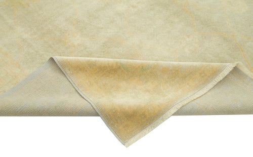 Tebriz Yellow Classic Cotton Wool Handmade Area Rug 6'0'' x 9'1''