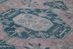 Tebriz Purple Classic Cotton Wool Handmade Area Rug 9'7'' x 13'5''