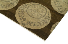 Tebriz Brown Classic Cotton Wool Handmade Area Rug 8'0'' x 10'0''