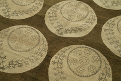 Tebriz Brown Classic Cotton Wool Handmade Area Rug 8'0'' x 10'0''