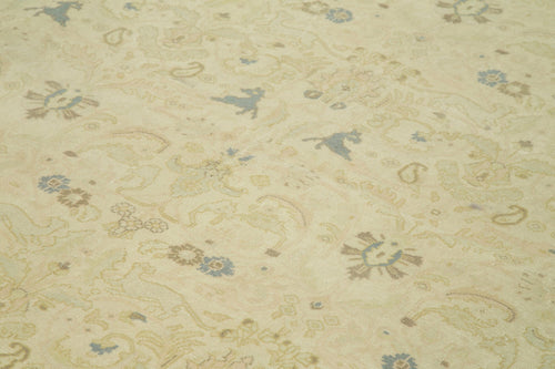 Tebriz Beige Classic Cotton Wool Handmade Area Rug 7'9'' x 10'7''