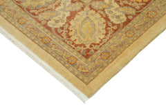 Tebriz Yellow Classic Cotton Wool Handmade Area Rug 8'6'' x 11'8''