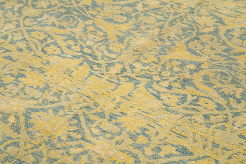 Handmade Area Rug – Classic Blue Tebriz Wool Cotton Rug 6'5''x9'9''