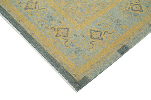 Tebriz Blue Classic Cotton Wool Handmade Area Rug 6'6'' x 8'11''