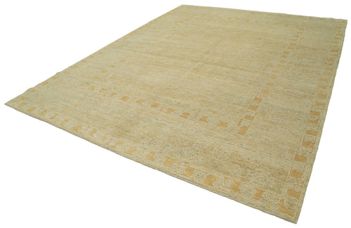 Tebriz Beige Classic Cotton Wool Handmade Area Rug 9'2'' x 11'11''