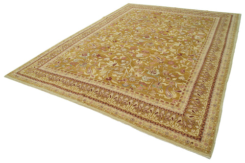 Tebriz Beige Classic Cotton Wool Handmade Area Rug 8'11'' x 11'11''