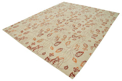 Tebriz Beige Classic Cotton Wool Handmade Area Rug 7'10'' x 9'11''