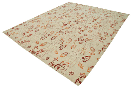 Tebriz Beige Classic Cotton Wool Handmade Area Rug 7'10'' x 9'11''