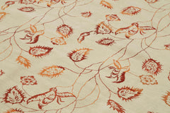 Tebriz Beige Classic Cotton Wool Handmade Area Rug 7'10'' x 9'11''