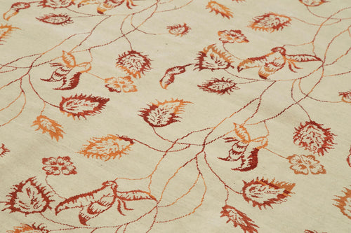 Tebriz Beige Classic Cotton Wool Handmade Area Rug 7'10'' x 9'11''