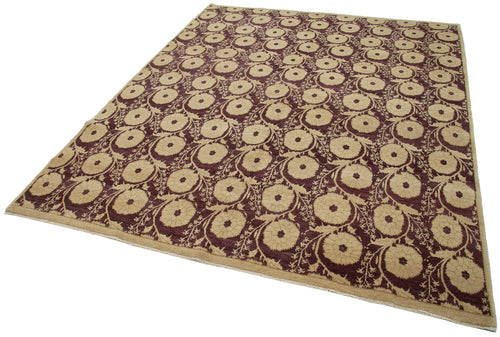 Tebriz Beige Classic Cotton Wool Handmade Area Rug 7'0'' x 8'10''
