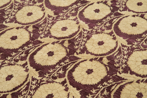 Tebriz Beige Classic Cotton Wool Handmade Area Rug 7'0'' x 8'10''