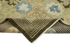 Tebriz Green Classic Cotton Wool Handmade Area Rug 8'0'' x 9'11''