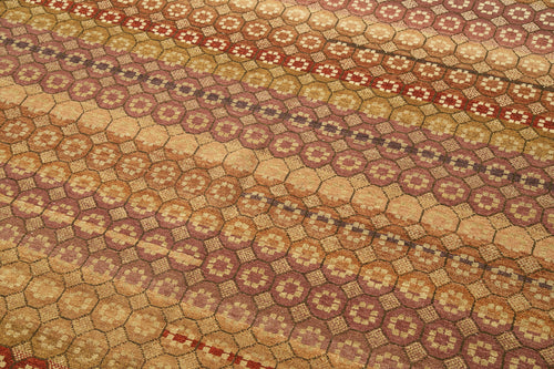 Tebriz Red Classic Cotton Wool Handmade Area Rug 8'2'' x 9'11''