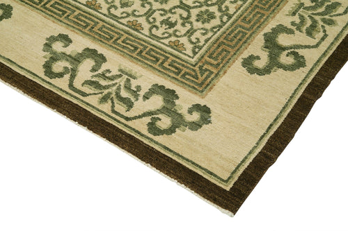 Tebriz Beige Classic Cotton Wool Handmade Area Rug 8'0'' x 10'0''