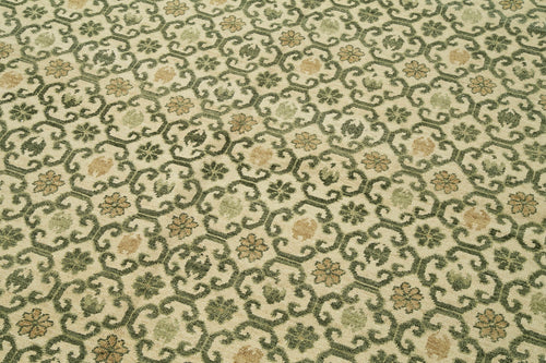 Tebriz Beige Classic Cotton Wool Handmade Area Rug 8'0'' x 10'0''