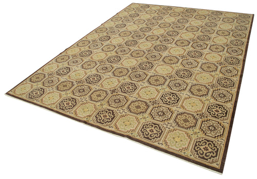 Tebriz Beige Classic Cotton Wool Handmade Area Rug 8'0'' x 10'5''