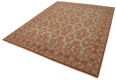Tebriz Red Classic Cotton Wool Handmade Area Rug 7'11'' x 9'11''