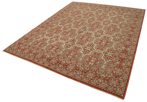 Tebriz Red Classic Cotton Wool Handmade Area Rug 7'11'' x 9'11''
