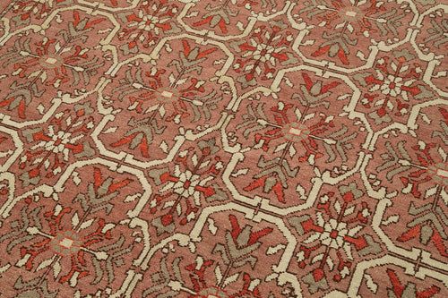 Tebriz Red Classic Cotton Wool Handmade Area Rug 7'11'' x 9'11''