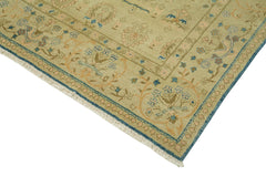 Handmade Area Rug – Classic Green Turkish Carpet | Wool Cotton Weave 7'8"x9'11"