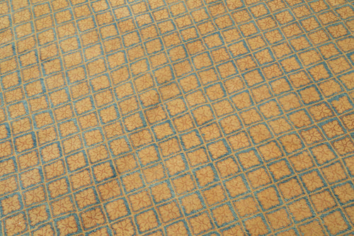 Tebriz Yellow Classic Cotton Wool Handmade Area Rug 8'1'' x 9'11''